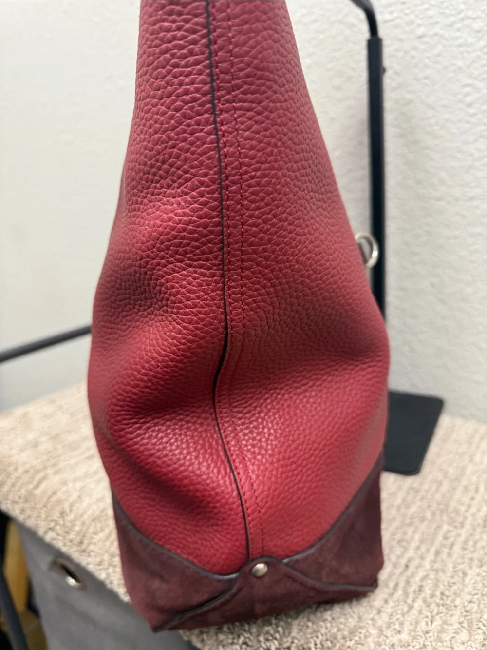 Coach Metropolitan Red and Brown Leather/Suede Tote with Front Pouch- NWT